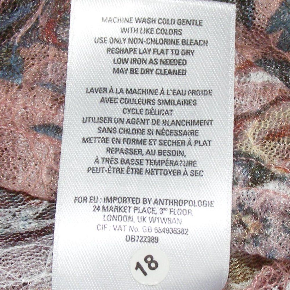 ANTHRO Akemi * Kin Top, L, Smocked, long Sleeve, Wide Neck, Floral, Pink… - Picture 13 of 14